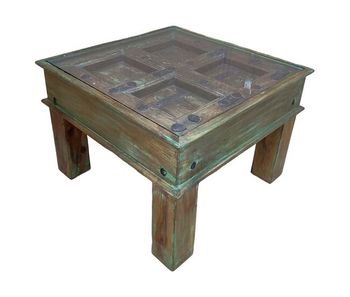 Mesa de centro de madera artesanal 62x67x45h cm