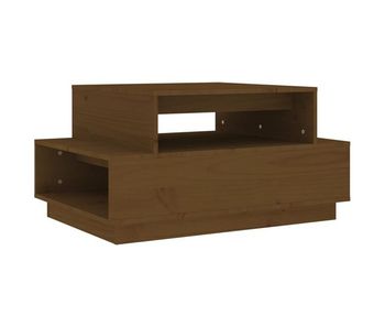 Mesa de café - mesa de centro madera maciza de pino marrón miel 80x55x40,5 cm