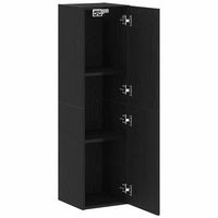 mueble de tv  mueble de salon  gabinete de tv de pared roble negro 305 x 30 x 110 cm