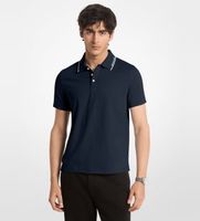 michael kors para hombre cs652wr19p polo de punto liso de algodon con ribete marino s casual manga corta