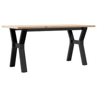 mesa de centro marco y madera maciza pino y acero 100x50x45 cm vidaxl