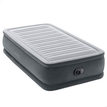 Colchón Hinchable Individual Dura-Beam Deluxe con Hinchador Eléctrico, 99x191x46 Cm, Gris