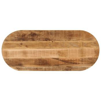 Tablero De Mesa Ovalado Madera Maciza Mango Rugosa 120x50x3,8cm Vidaxl