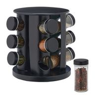 carrusel de especias con 12 tarros negro