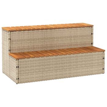 Escalón Bañera Hidromasaje Beige 100x50x50,5 Cm Ratán Sintético Vidaxl