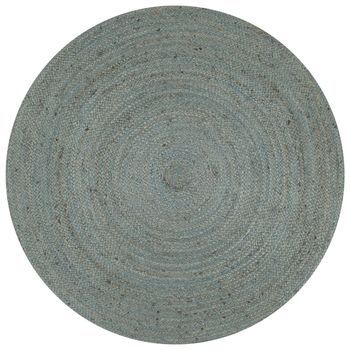 Alfombra De Yute Tejida A Mano Redonda Verde Oliva 150 Cm Vidaxl