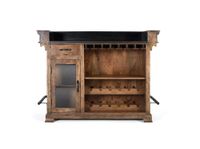 mueble bar marron en madera de mango granito y metal 150cm