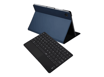 Funda tablet - Silver HT Tab A11+, Para Samsung Galaxy Incluye Teclado, Multiángulo, Water Resistant, Azul