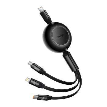 Baseus Serie Brillante Espejo II Cable retráctil Tipo C a Micro/iP/Tipo C de 100W para carga rápida y transmisión de dat