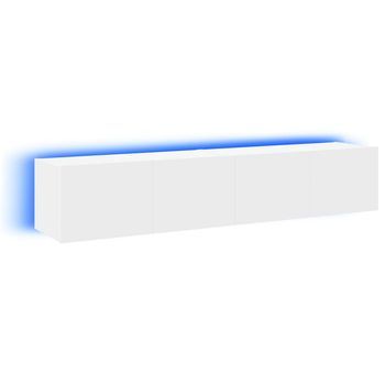 Muebles De Tv De Pared Con Luces Led 2 Uds Blanco 80x35x31 Cm Vidaxl