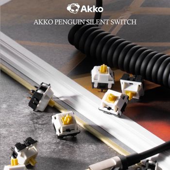 Akko Penguin Switch - Interruptor táctil silencioso de 5 pines y 50gf para teclado mecánico MX, adecuado para escritura oficial (45 unidades)
