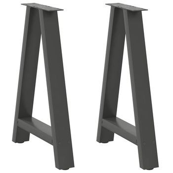 Patas Para Mesa De Comedor En Forma De A (2 Unidades), Antracita, 50 X (72-73) Cm, Acero Vidaxl