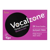 vocalzone blackcurrant sugar free throat pastilles