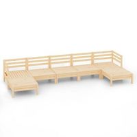 conjunto de muebles de jardin 7 uds  mesa y sillas madera maciza de pino