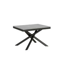 mesa extensible 90x120380 cm efecto madera gris cemento hierro