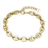 pulsera con eslabones de cadena de ancla de acero inoxidable dorada