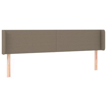 Cabecero Cama Mueble De Dormitorio Con Led De Tela 183 X 16 X 78/88 Cm Gris Topo M02_0000922