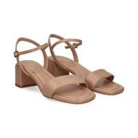 unisa sandalias con tacon mujer - beige talla 37