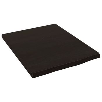 Encimera De Baño Madera Tratada Marrón Oscuro 40x50x(2-4) Cm Vidaxl
