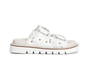 zapatilla denim doble hebilla white 39