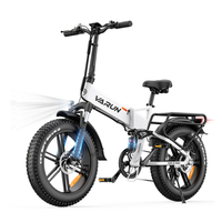 bicicleta electrica plegable varun s20-2 pro con neumaticos anchos 20 pulgadas 48 rrv 13 ah blanca