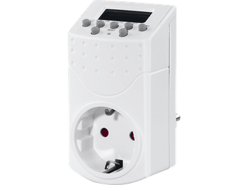 Temporizador enchufe - Hama Mini, Digital, Programable, 250 V, Blanco