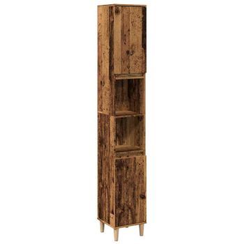 Mueble De Baño | Armario De Baño Madera De Ingeniería Envejecida 30x30x190 Cm