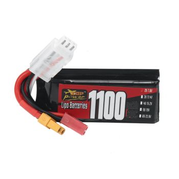 Batería LiPo ZOP Power 2S 7.6V 1100mAh 60C 8.36Wh con enchufe XT30 para coche RC