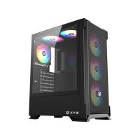 torre xyz airone 300-x mesh 6x120mm argb cristal templado atx blanconegro
