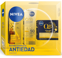nivea q10 power serum doble accion 30 ml  fluido uv diario spf50 40 ml  crema noche