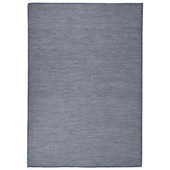 Alfombra De Exterior De Tejido Plano Azul 160x230 Cm Vidaxl