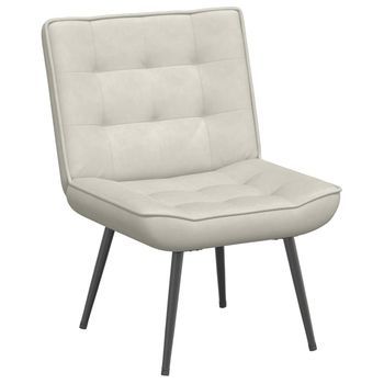 Sillón De Salón | Silla | Sillón De Relax Terciopelo Crema 64x74x84 Cm