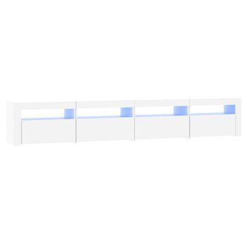 Mueble Tv | Mueble De Salón | Armario Tv Con Luces Led Blanco 240x35x40 Cm