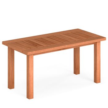 Costway Mesa Auxiliar Exterior de Madera con Encimera de Listones Patas Estables Conexión Reforzada para Jardín Terraza Patio Balcón