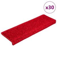 alfombrillas para escaleras 30 piezas 65x21x4 cm borde rectangular rojo