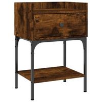 mesita de noche 31x405x60 cm madera trabajada y hierro - marron
