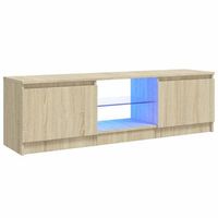 armario tv con luces led roble sonoma 120x30x36 cm vidaxl