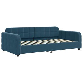 Cama Para Adulto | Cama Individual | Sofá Cama Sin Colchón Terciopelo Azul 100x200 Cm