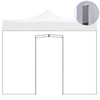 cubierta lateral impermeable blanca de 3x2 m con puerta enrollable para carpa plegable market-pro