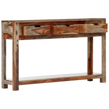 Mesa Consola | Mesa De Entrada | Mesa Auxiliar Con 3 Cajones Madera Maciza Sheesham 120x30x75cm