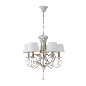 Lampara crasas 5xe14 blanco/oro regx54x54 cm