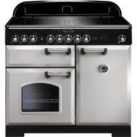 rangemaster classic deluxe 100 electric induction range cooker - royal pearl  chrome