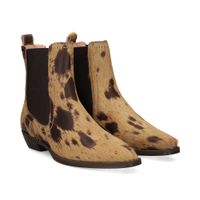 unisa botines con tacon mujer - beige talla 40