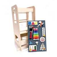 torre de aprendizaje montessori con accesorios camel - juguete de madera montessori para ninos