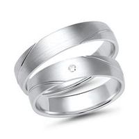 alianzas oro blanco con diamante ancho 45 mm