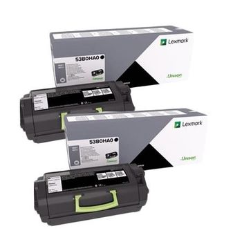 Lexmark 53B0HA0 Black Original High Capacity Toners Twin Pack (2 Pack)