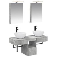 juego de muebles de bano 5 pcs gris hormigon vidaxl