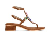 sandalias chanclas de ante con accesorio joya tan 36