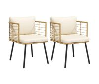 vidaxl sillones de jardin con cojines 2 uds ratan sintetico natural