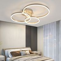 lampara de techo led de diseno moderno - o82 cm - regulable - mando a distancia - dorado - 74w zmh